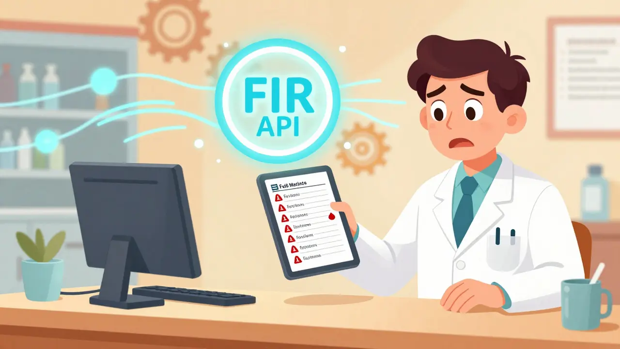 Pharmacist spotting dangerous drug interactions on a patient's medication list