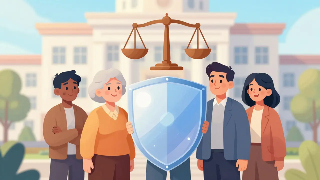 Community standing safely behind an inclusive regulatory shield.